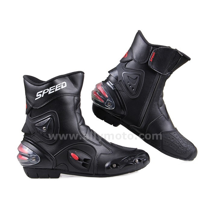 131 Motorcycle Boots Wear-Resistant Microfiber Leather Racing Motocross Mid-Calf Shoes@2